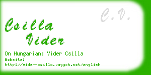 csilla vider business card